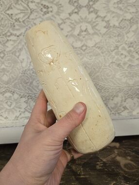 Handmade Vintage Cream Art Pottery Floral Bud Vase Signed